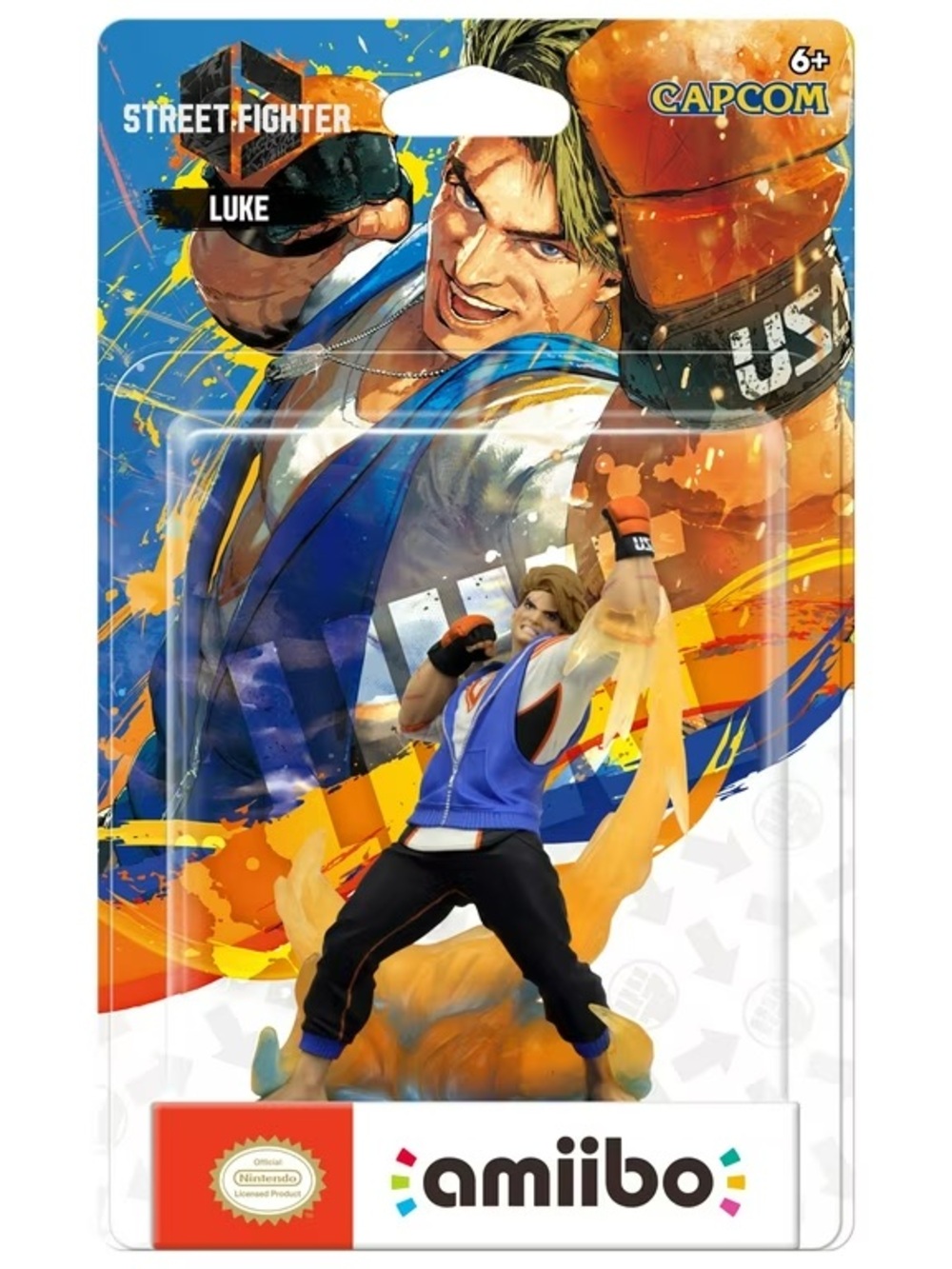 Street Fighter Luke Amiibo Figure by Capcom - Blue/Black/Orange Action Figure
